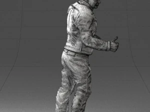 000430 Casual Male Character Thumbs Up Pose 3D Scan 3D Model