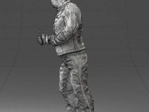 000430 Casual Male Character Thumbs Up Pose 3D Scan 3D Model