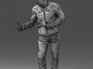 000430 Casual Male Character Thumbs Up Pose 3D Scan 3D Model