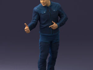 000430 Personaje masculino casual con pose de pulgar hacia arriba Escaneo 3D 3dp Modelo de impresión 3D