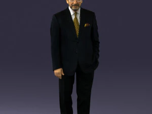 000431 Businessman Male Character in Suit Standing Pose 3D Scan 3D Model