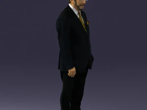 000431 Businessman Male Character in Suit Standing Pose 3D Scan 3D Model