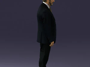 000431 Businessman Male Character in Suit Standing Pose 3D Scan 3D Model
