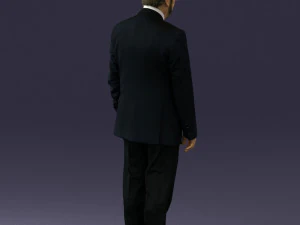 000431 Businessman Male Character in Suit Standing Pose 3D Scan 3D Model