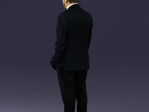 000431 Businessman Male Character in Suit Standing Pose 3D Scan 3D Model