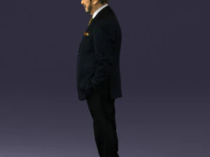 000431 Businessman Male Character in Suit Standing Pose 3D Scan 3D Model