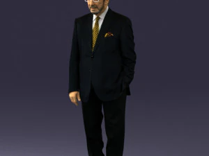 000431 Businessman Male Character in Suit Standing Pose 3D Scan 3D Model