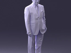 000431 Businessman Male Character in Suit Standing Pose 3D Scan 3D Model