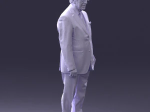 000431 Businessman Male Character in Suit Standing Pose 3D Scan 3D Model