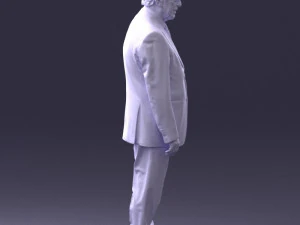 000431 Businessman Male Character in Suit Standing Pose 3D Scan 3D Model