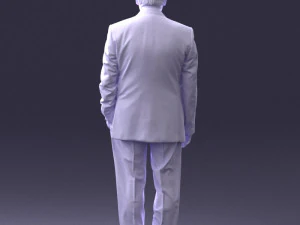000431 Businessman Male Character in Suit Standing Pose 3D Scan 3D Model