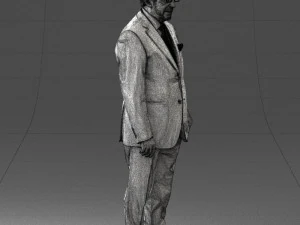 000431 Businessman Male Character in Suit Standing Pose 3D Scan 3D Model
