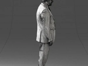 000431 Businessman Male Character in Suit Standing Pose 3D Scan 3D Model
