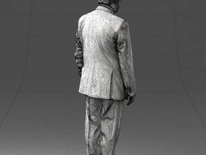 000431 Businessman Male Character in Suit Standing Pose 3D Scan 3D Model
