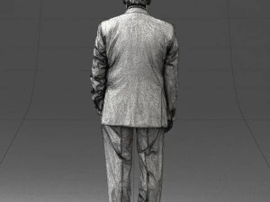 000431 Businessman Male Character in Suit Standing Pose 3D Scan 3D Model
