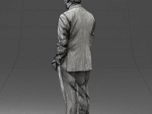000431 Businessman Male Character in Suit Standing Pose 3D Scan 3D Model
