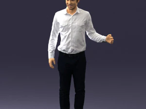 000433 İş G&uuml;ndelik Erkek Karakter Konuşma Hareketi 3D Tarama 3D Model
