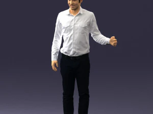000433 Business Casual Male Character Talking Gesture 3D Scan 3dp 3D Print Model