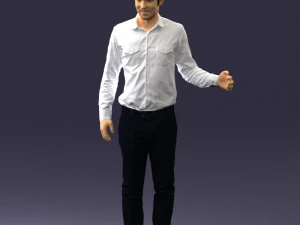 000433 Business Casual Male Character Talking Gesture 3D Scan 3dp 3D Print Model