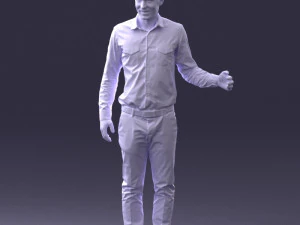 000433 Business Casual Male Character Talking Gesture 3D Scan 3dp 3D Print Model