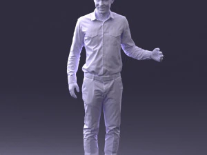 000433 Business Casual Male Character Talking Gesture 3D Scan 3dp 3D Print Model
