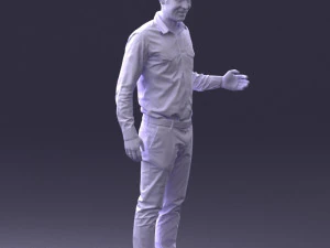 000433 Business Casual Male Character Talking Gesture 3D Scan 3dp 3D Print Model