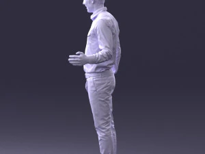 000433 Business Casual Male Character Talking Gesture 3D Scan 3dp 3D Print Model