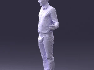 000433 Business Casual Male Character Talking Gesture 3D Scan 3dp 3D Print Model