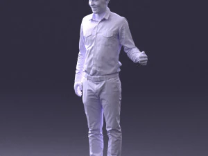 000433 Business Casual Male Character Talking Gesture 3D Scan 3dp 3D Print Model