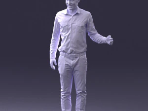 000433 Business Casual Male Character Talking Gesture 3D Scan 3dp 3D Print Model