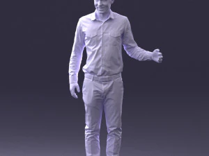 000433 Business Casual Male Character Talking Gesture 3D Scan 3dp 3D Print Model