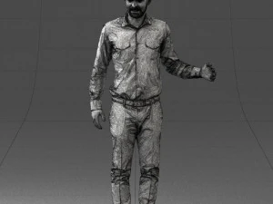 000433 Business Casual Male Character Talking Gesture 3D Scan 3dp 3D Print Model