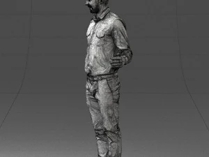 000433 Business Casual Male Character Talking Gesture 3D Scan 3dp 3D Print Model