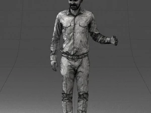 000433 Business Casual Male Character Talking Gesture 3D Scan 3dp 3D Print Model