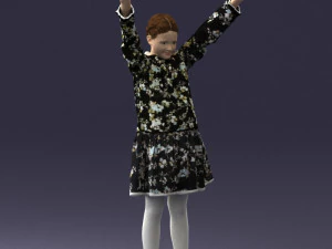 000432 Little Girl Character Victory Pose 3D Scan 3D Model