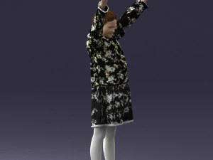 000432 Little Girl Character Victory Pose 3D Scan 3D Model