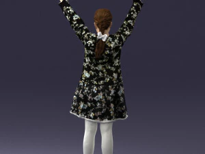 000432 Little Girl Character Victory Pose 3D Scan 3D Model