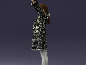 000432 Little Girl Character Victory Pose 3D Scan 3D Model