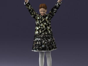 girl in peace pose 0098 Modèle 3D