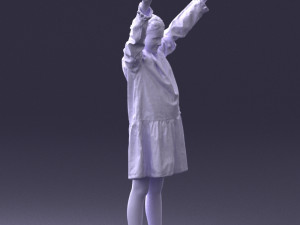 girl in peace pose 0098 Modèle 3D