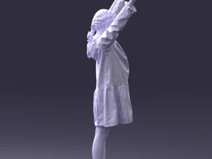 000432 Little Girl Character Victory Pose 3D Scan 3D Model