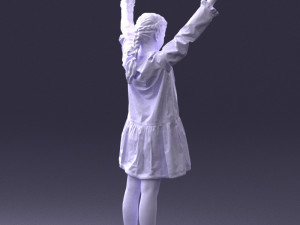 girl in peace pose 0098 Modèle 3D