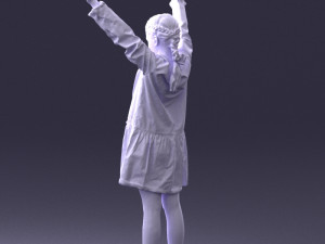 girl in peace pose 0098 Modèle 3D