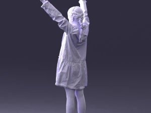 000432 Little Girl Character Victory Pose 3D Scan 3D Model