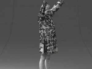 000432 Little Girl Character Victory Pose 3D Scan 3D Model