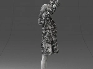 000432 Little Girl Character Victory Pose 3D Scan 3D Model