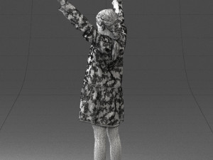 girl in peace pose 0098 Modèle 3D