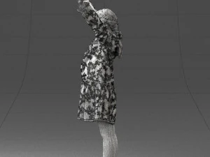 000432 Little Girl Character Victory Pose 3D Scan 3D Model