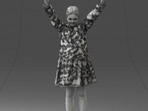 girl in peace pose 0098 Modèle 3D
