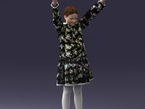 girl in peace pose 0098 3d print ready 3D-Druckmodell